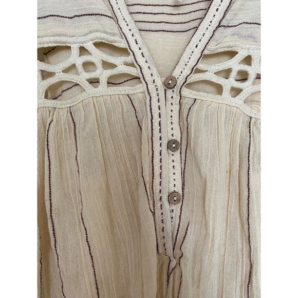Free People Cedar Lace Pullover Blouse Size Medium - Picture 8 of 11